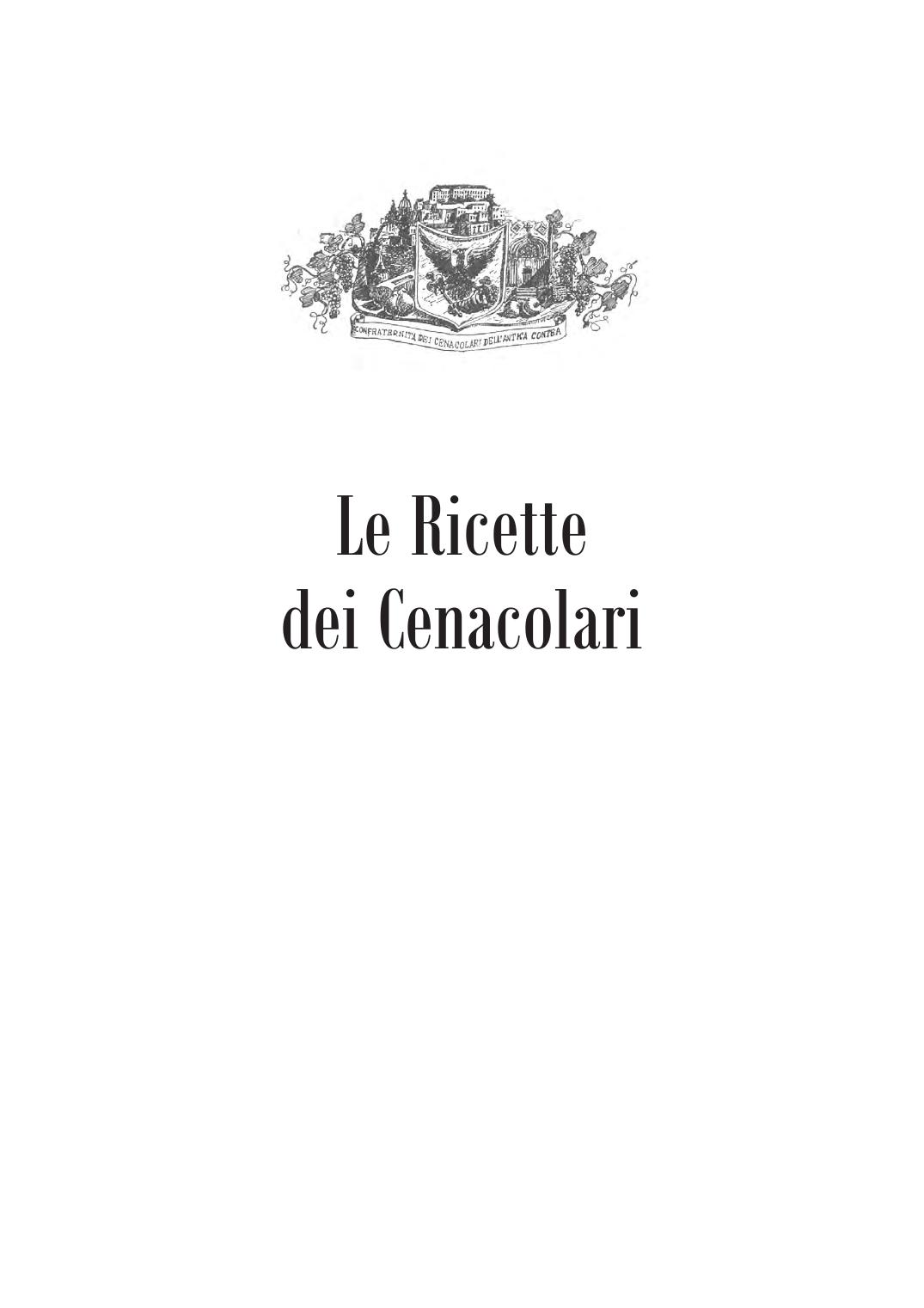 Copertina del volume Le ricette dei Cenacolari